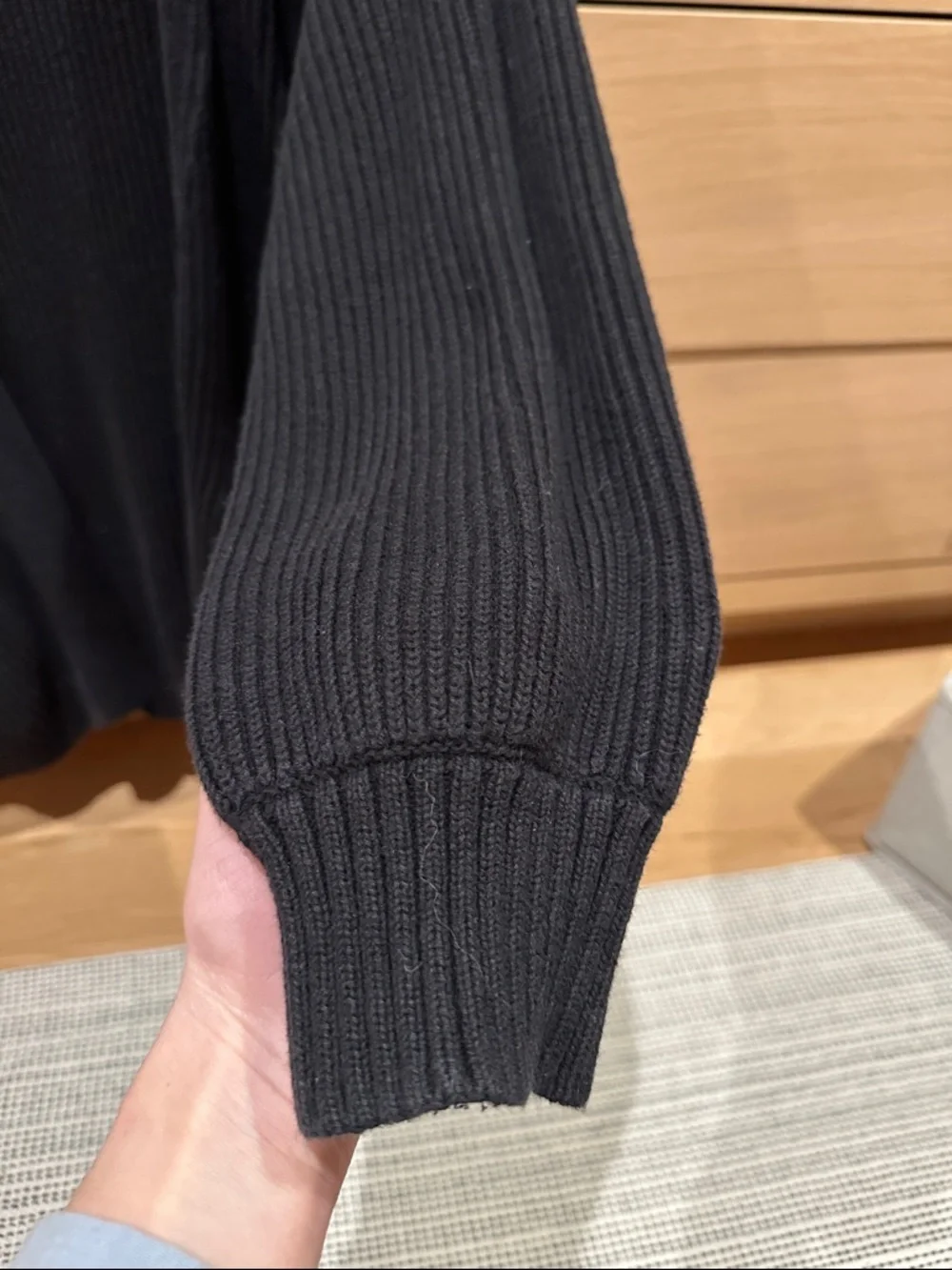 Quince Black Ribbed Open-Front Pocket Cardigan - Picture 3 of 5